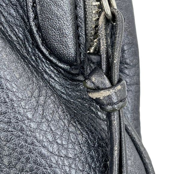 Cole Haan Village Triple Zip Satchel Handbag Pewter Leather - Picture 5 of 11